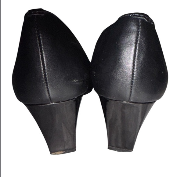🔵 Adrienne Vittadini Black Cap-Toe Wedge 8 - Picture 4 of 8